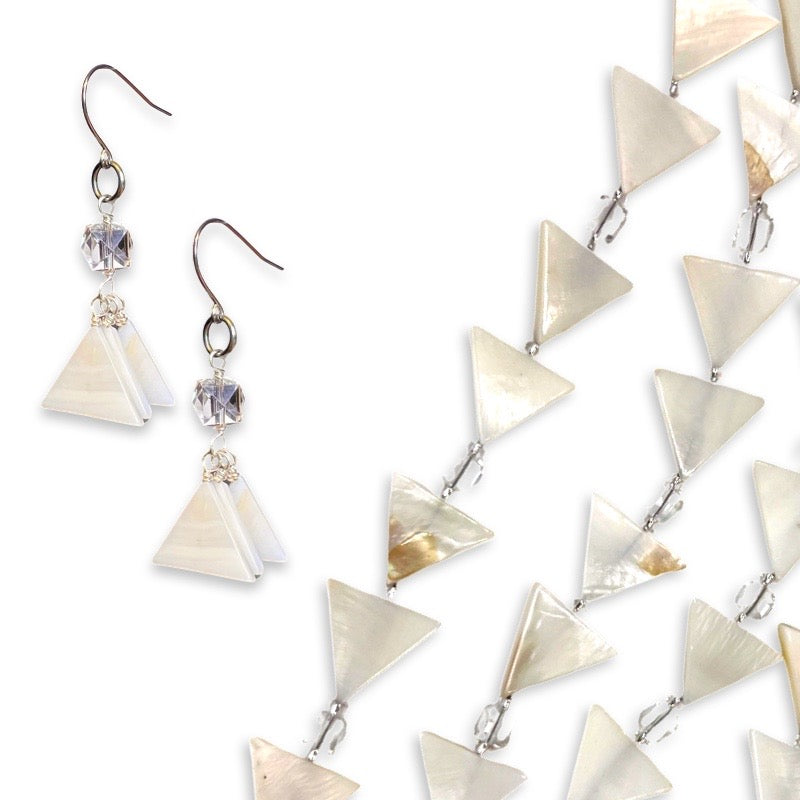 Triangle White Lotus Necklace