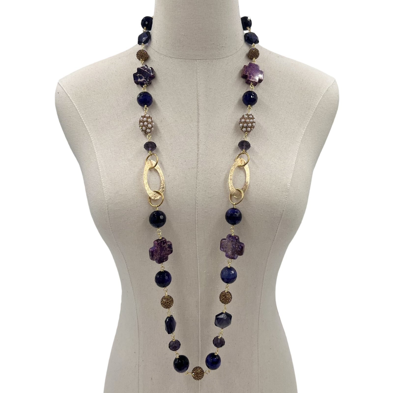 Cross It Purple Necklace