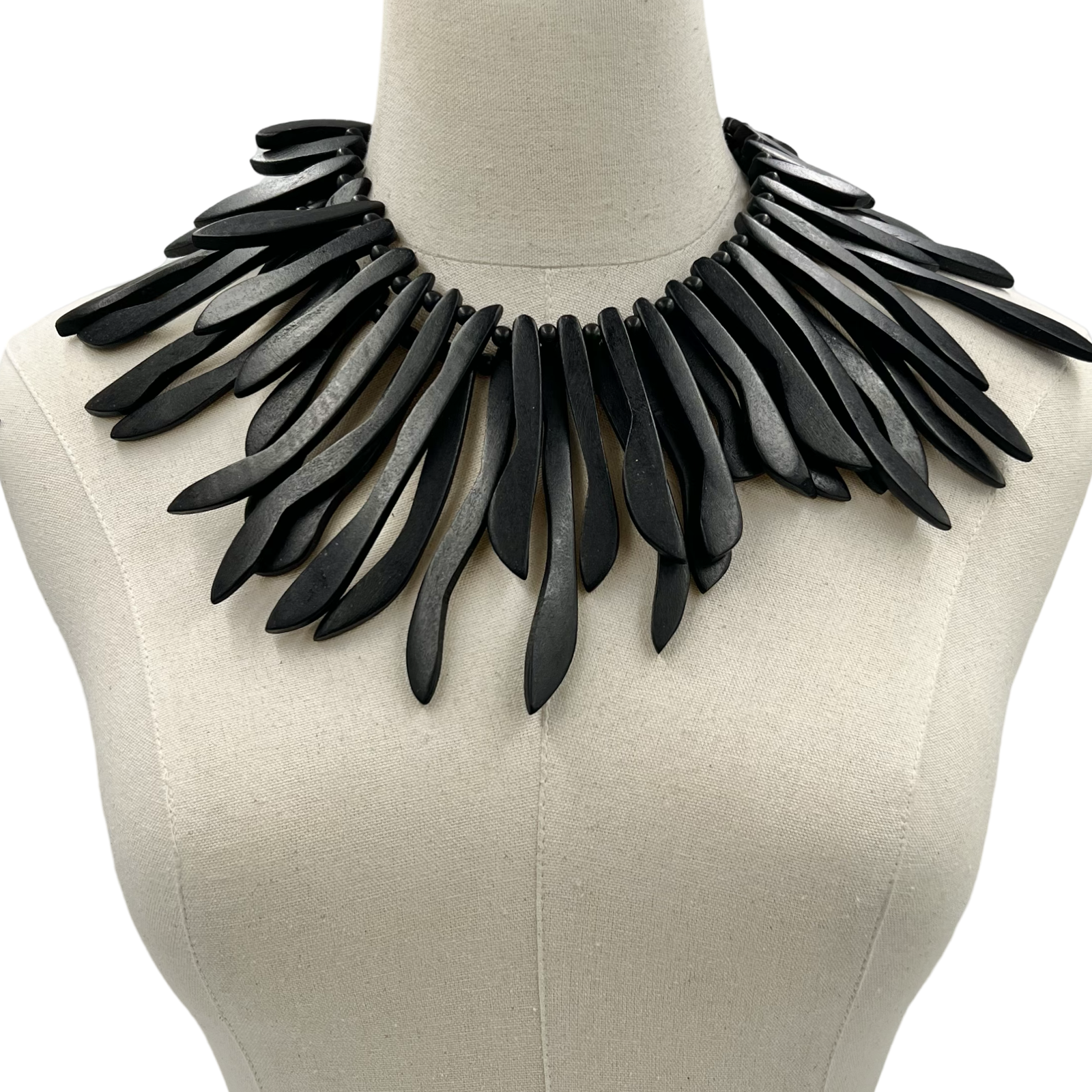 Wooden Black Ghost Necklace