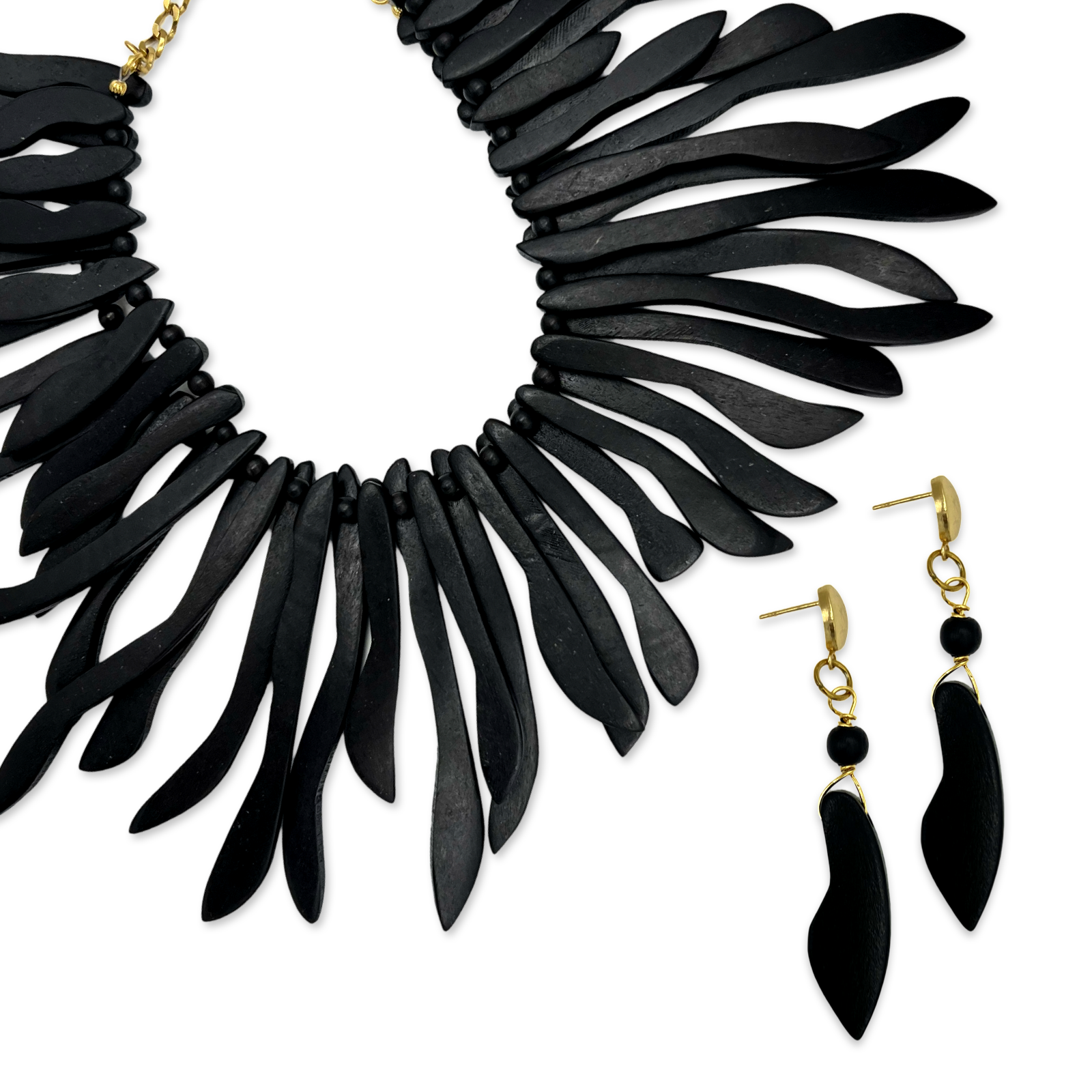 Wooden Black Ghost Necklace