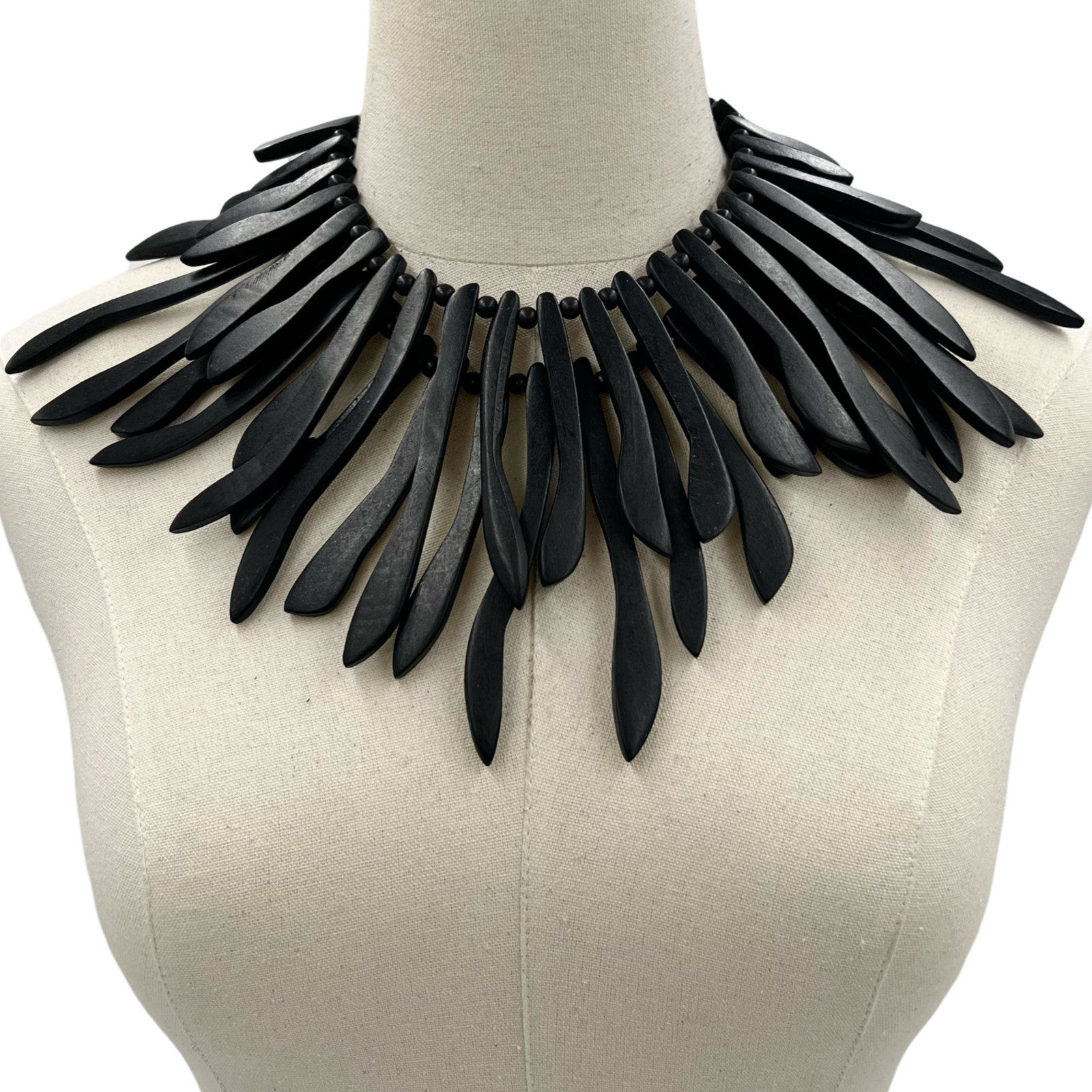 Wooden Black Ghost Necklace