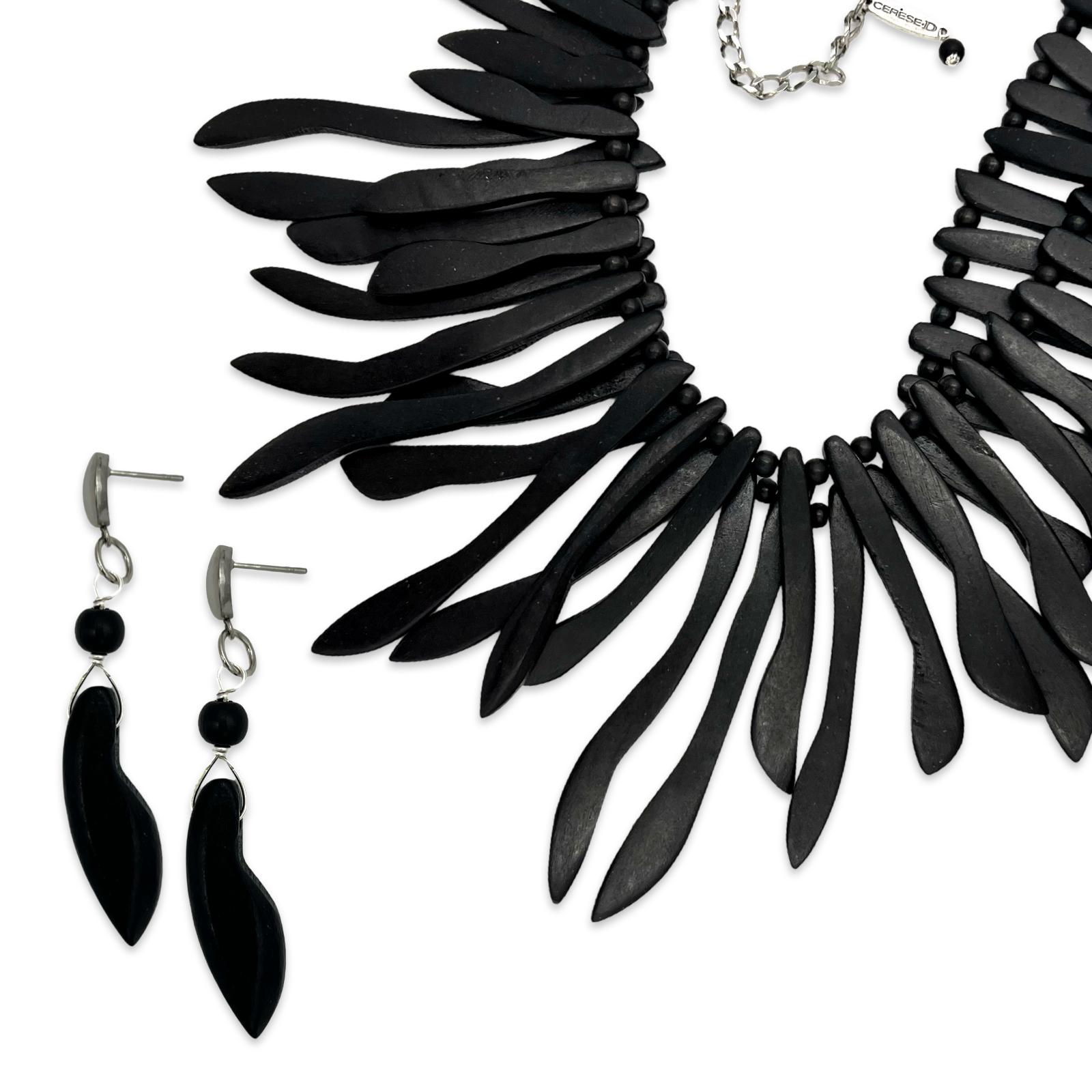 Wooden Black Ghost Necklace