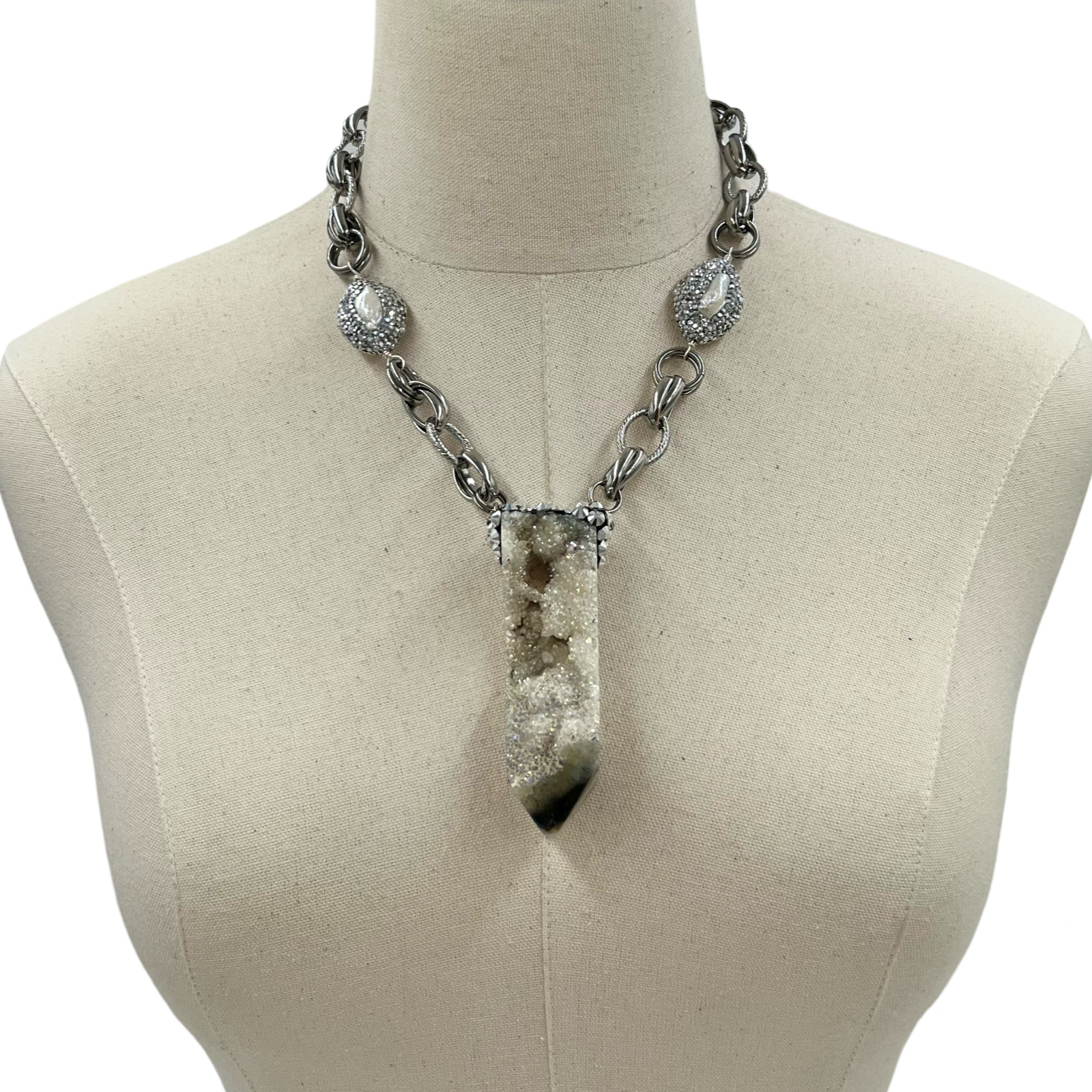 Sandblow Silver Necklace