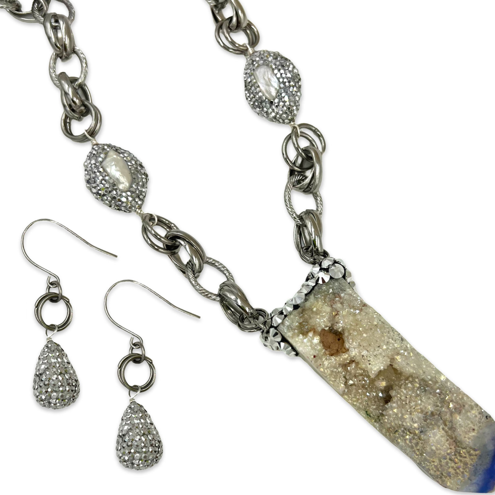 Sandblow Silver Necklace