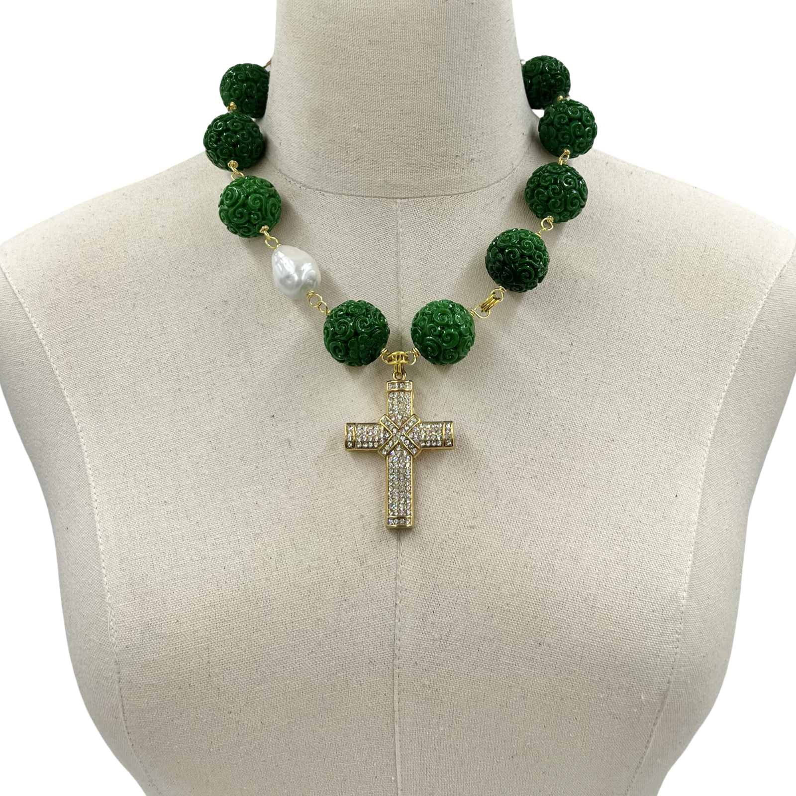 Cross Carved Necklace