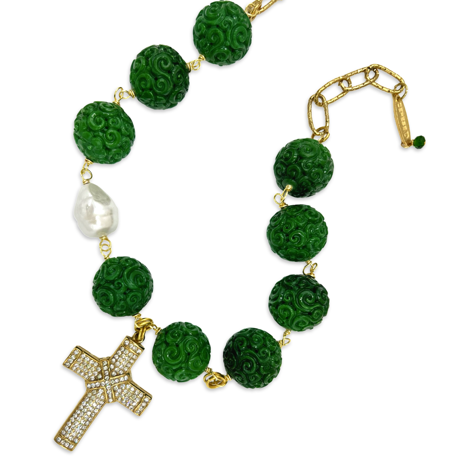 Cross Carved Necklace