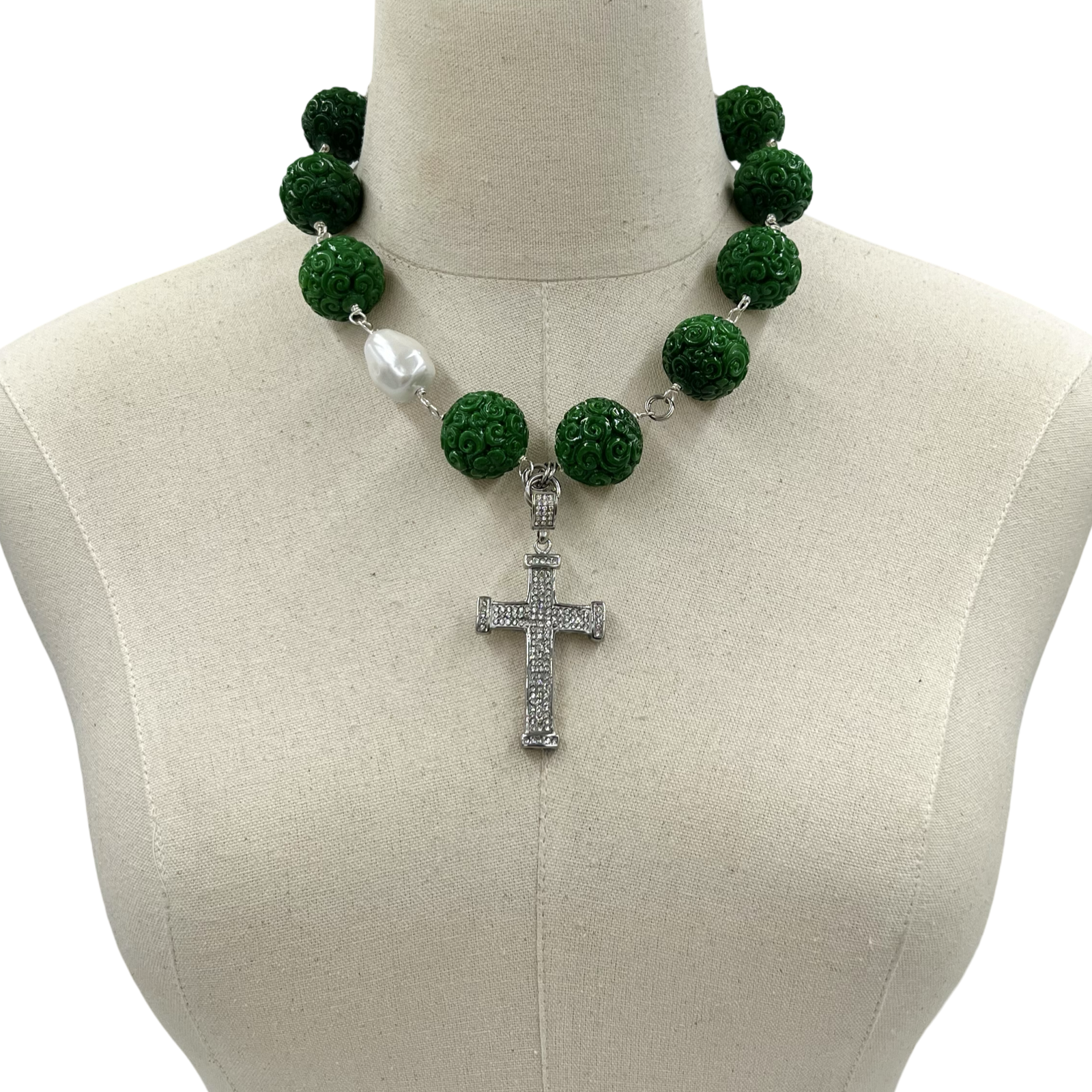 Cross Carved Necklace