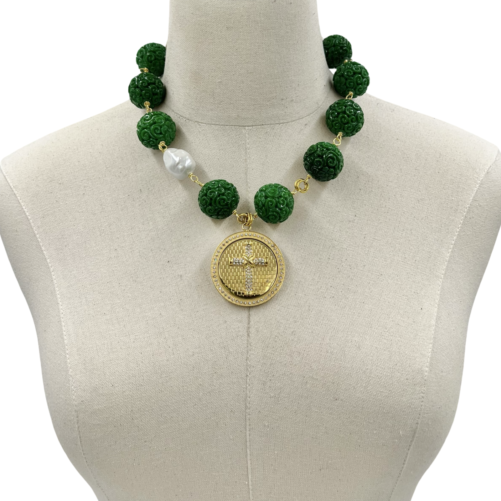 Cross Carved Necklace
