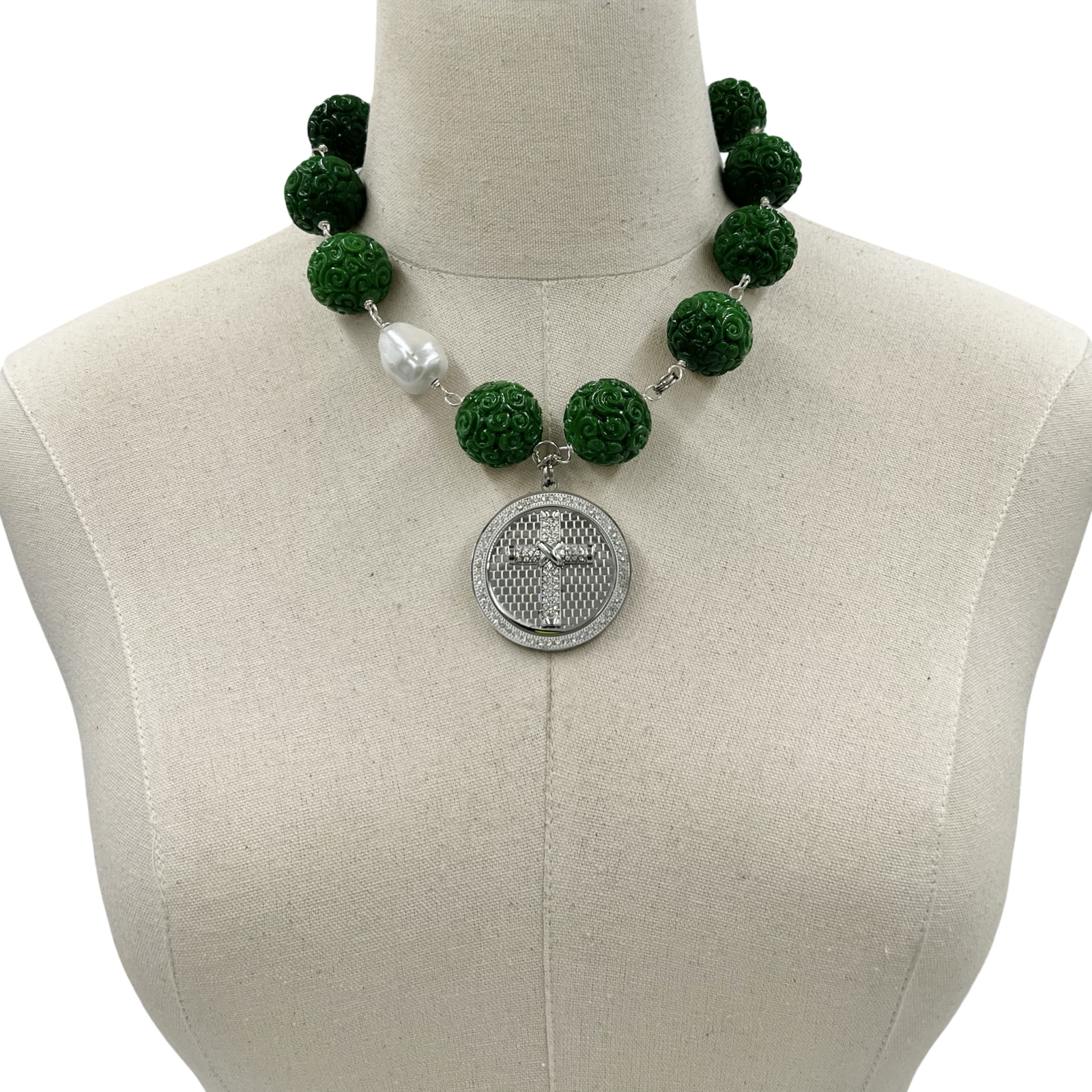 Cross Carved Necklace