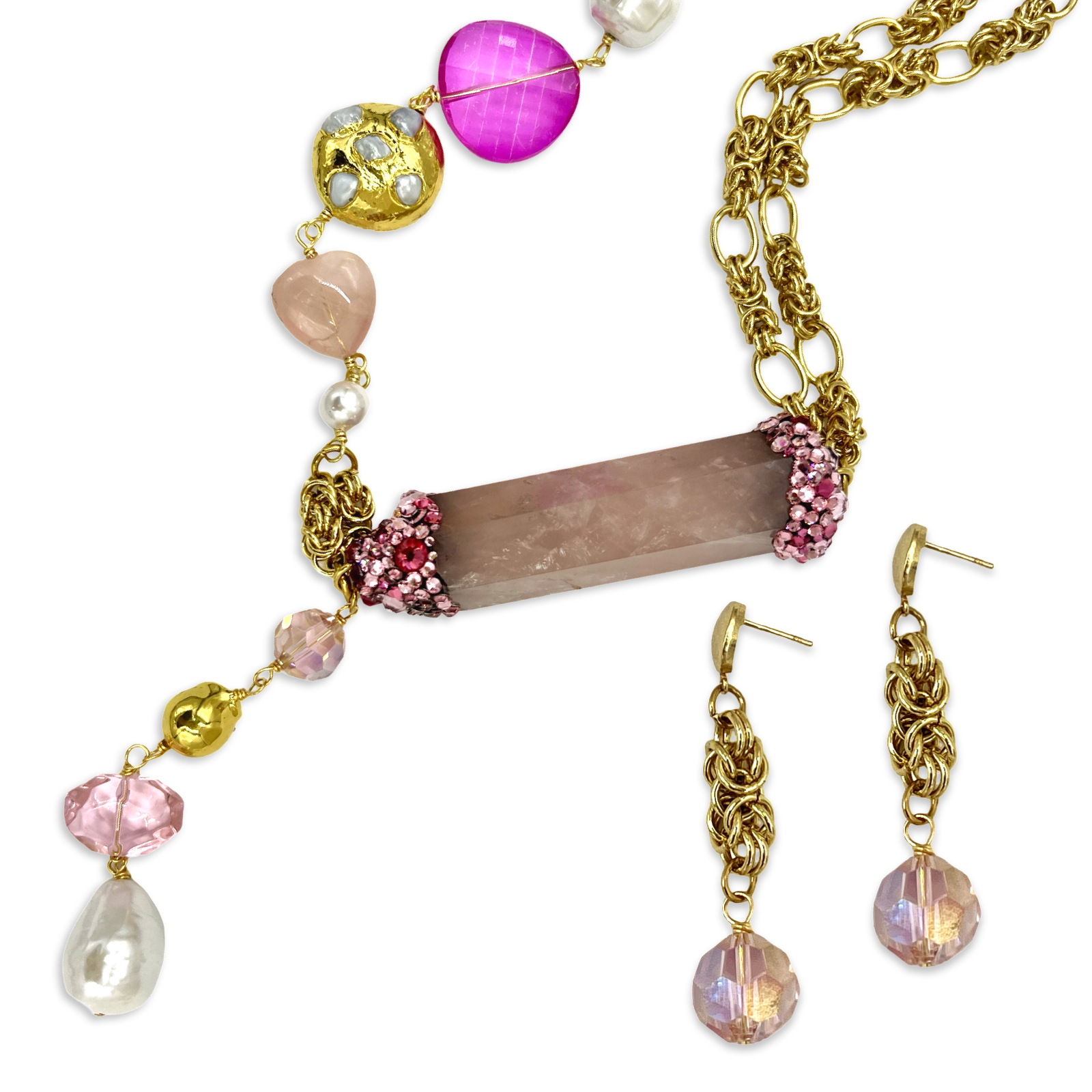 Pink Quill Necklace