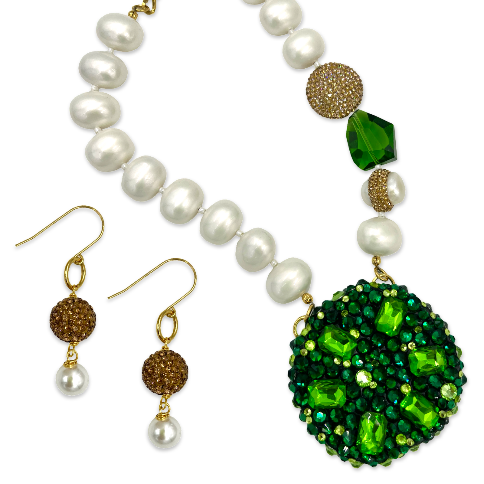 Links Green Bling Time Necklace