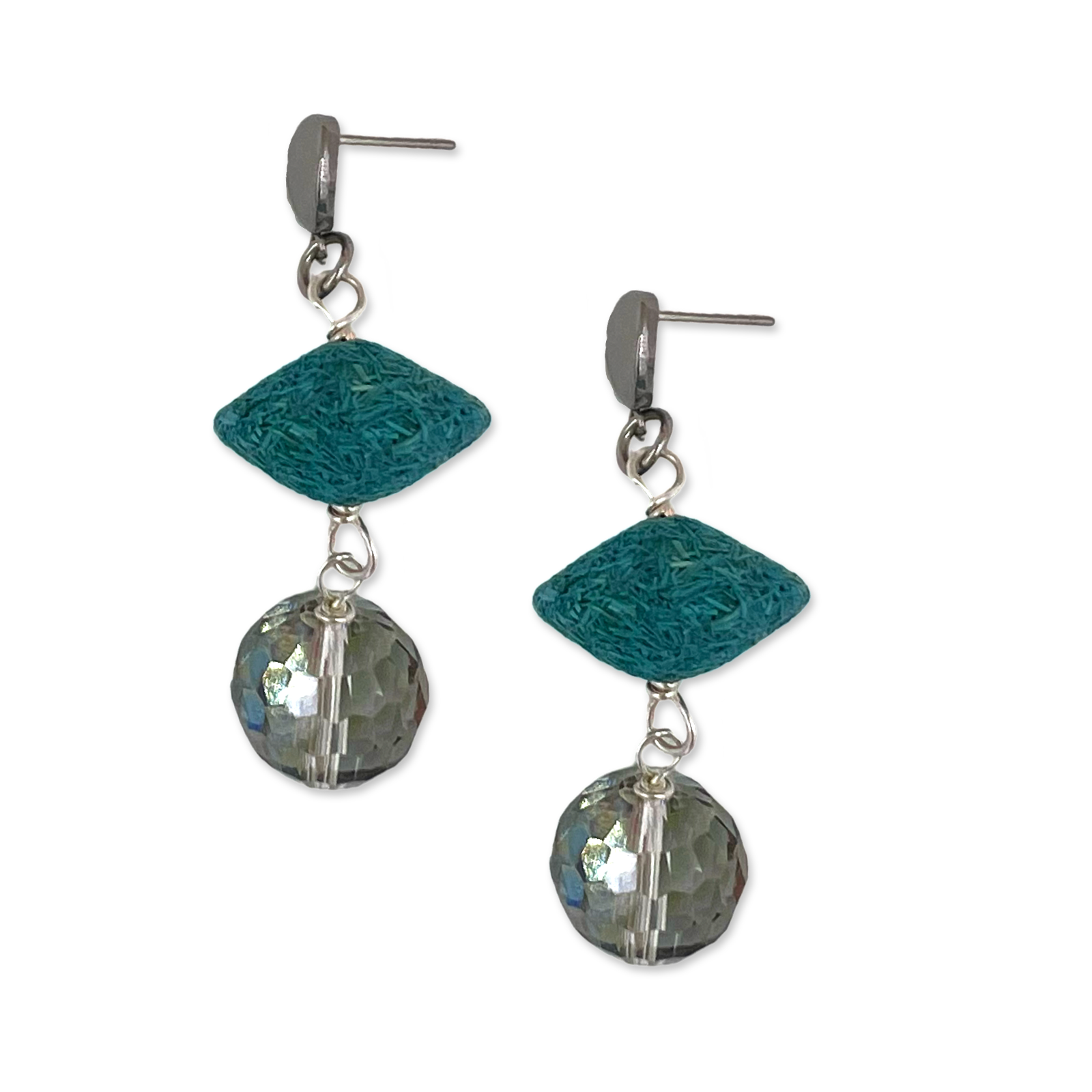 Aqua Woven Earring