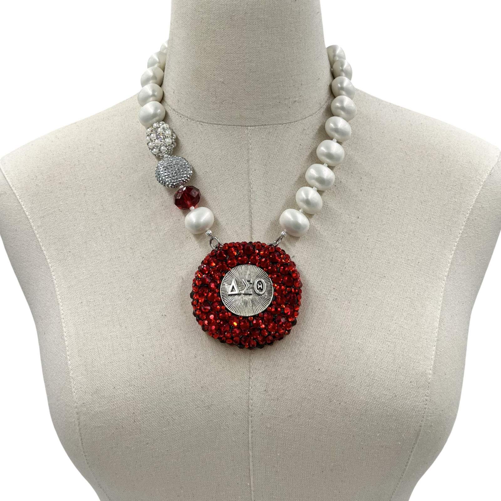 Delta Red Bling Time Necklace