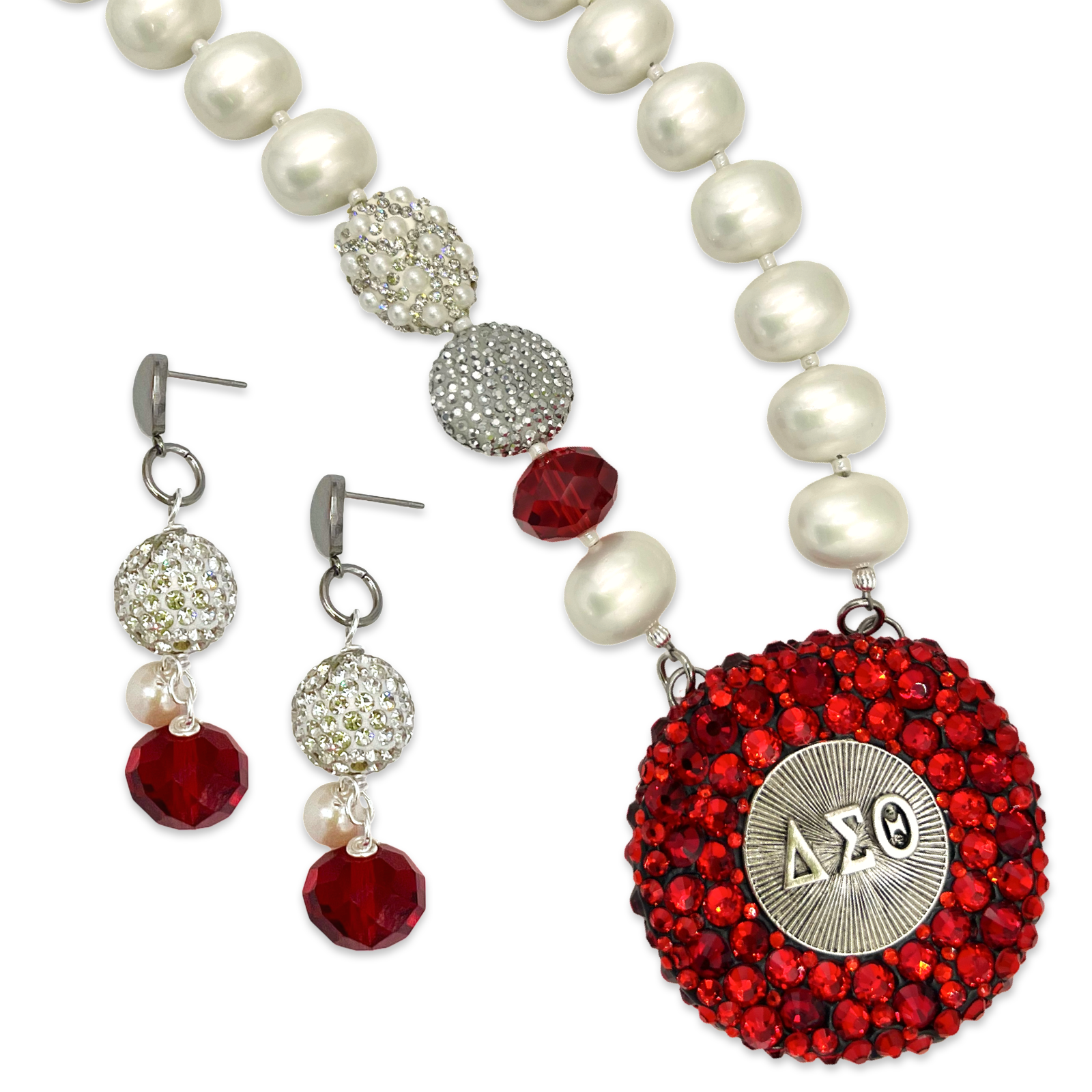 Delta Red Bling Time Necklace