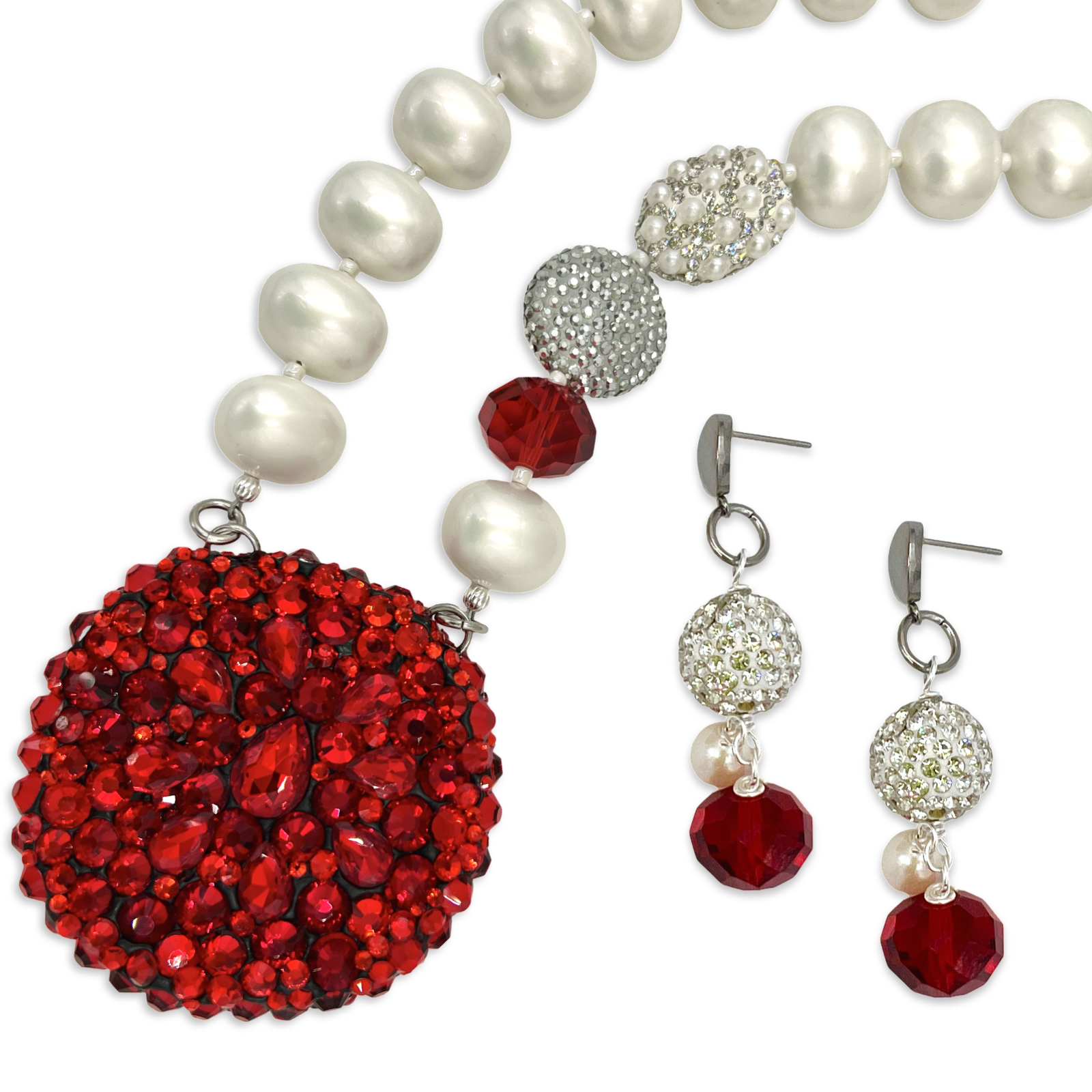 Delta Red Bling Time Necklace