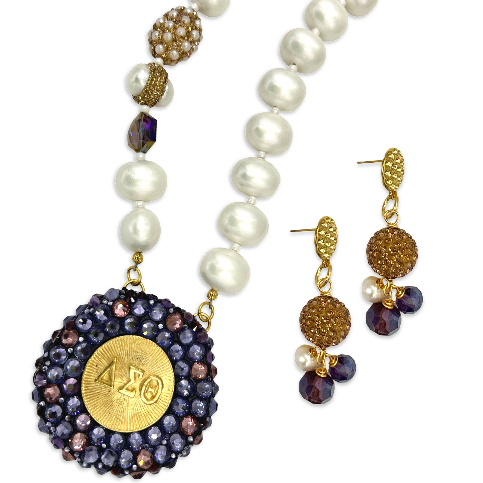 Delta Purple Bling Time Necklace