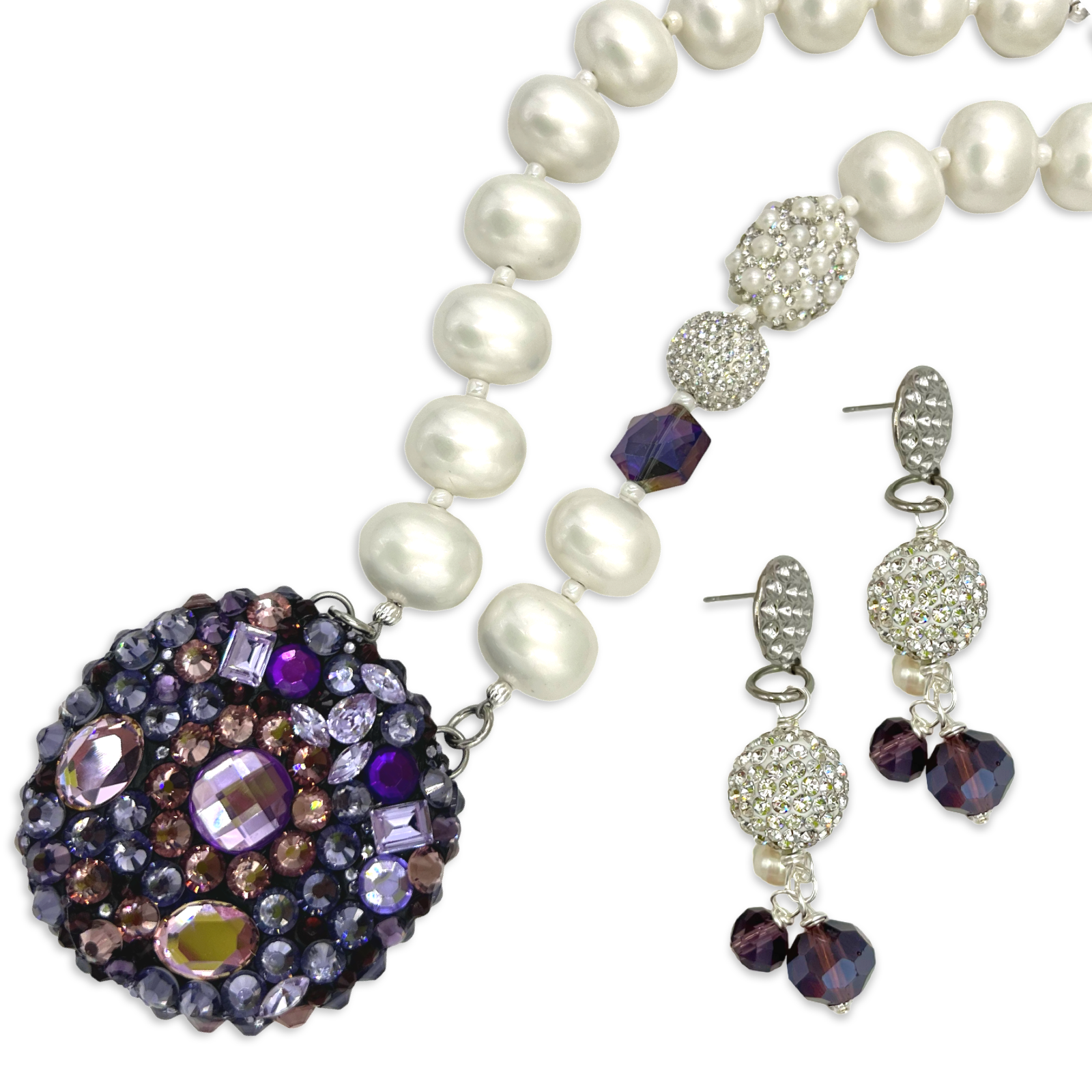 Delta Purple Bling Time Necklace