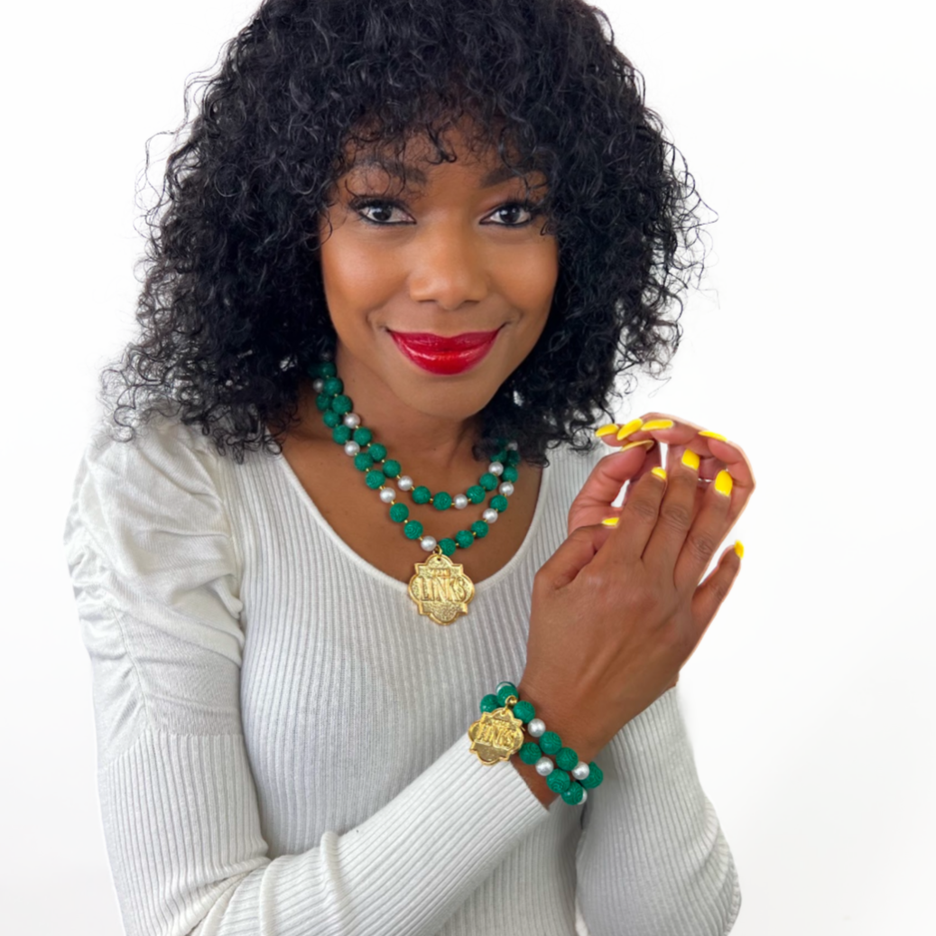 Links Green Blade Necklace