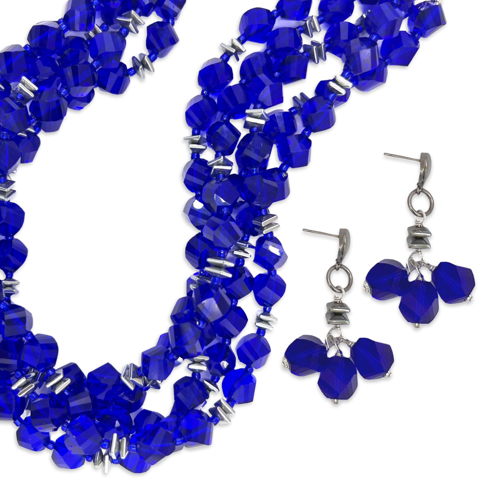 Blue Across Necklace