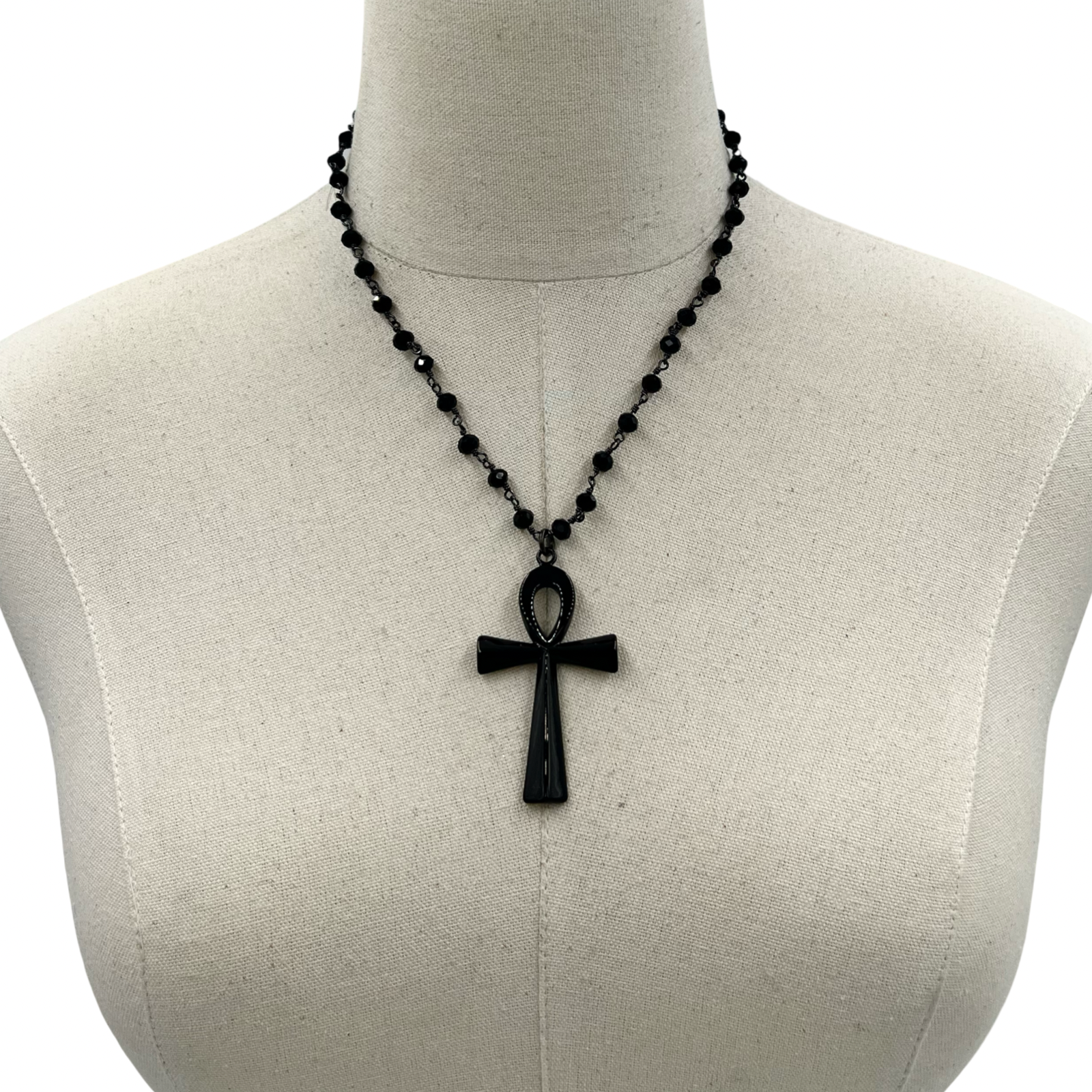 Shadow Loop Cross Necklace