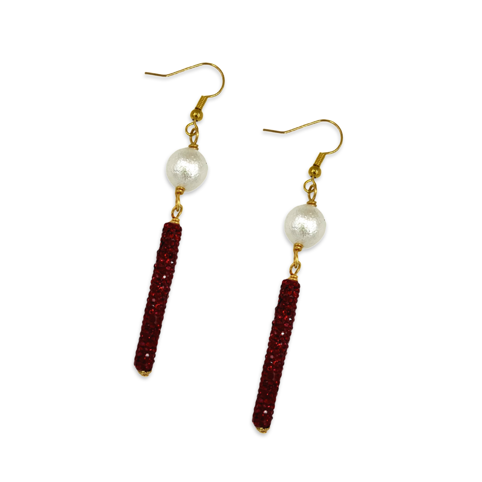 Redz Pave Sticks Earrings