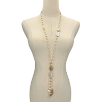 Persian Freshwater Pearl Necklace Necklaces Cerese D, Inc. Gold  