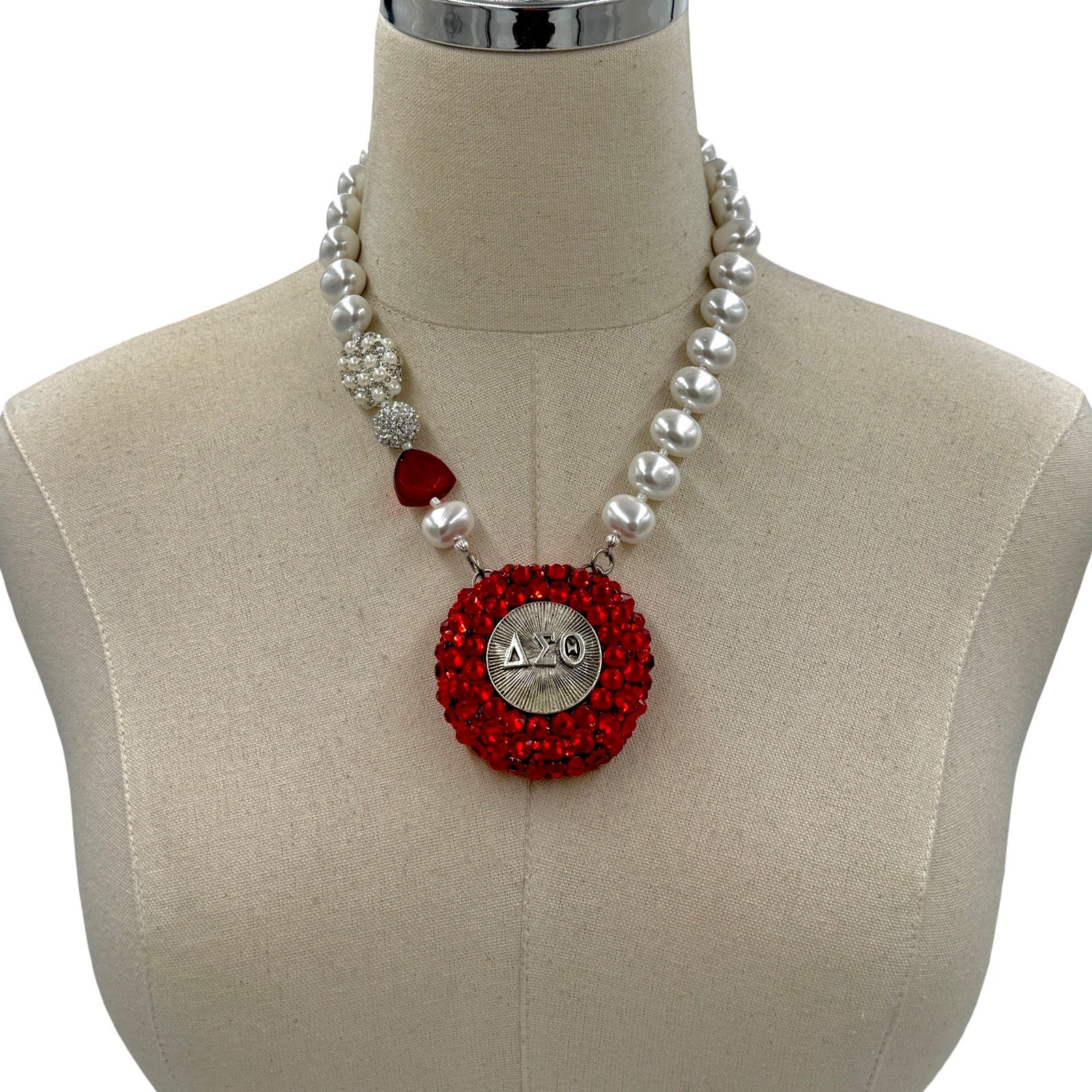 Delta Red Bling Time Necklace