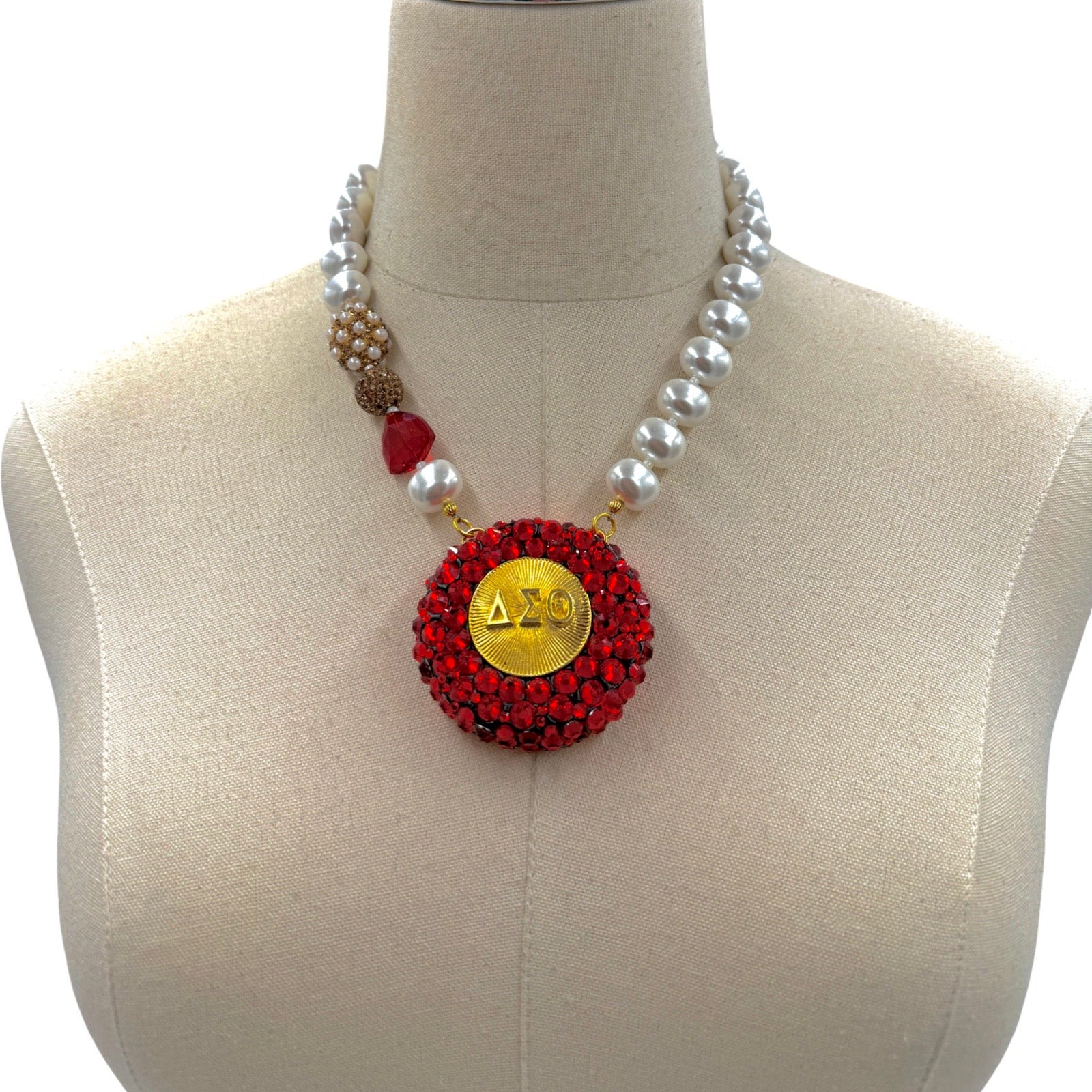 Delta Red Bling Time Necklace