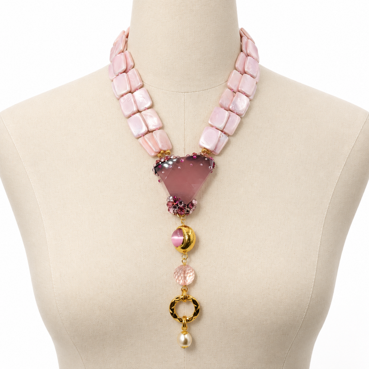 Three Pink Necklace