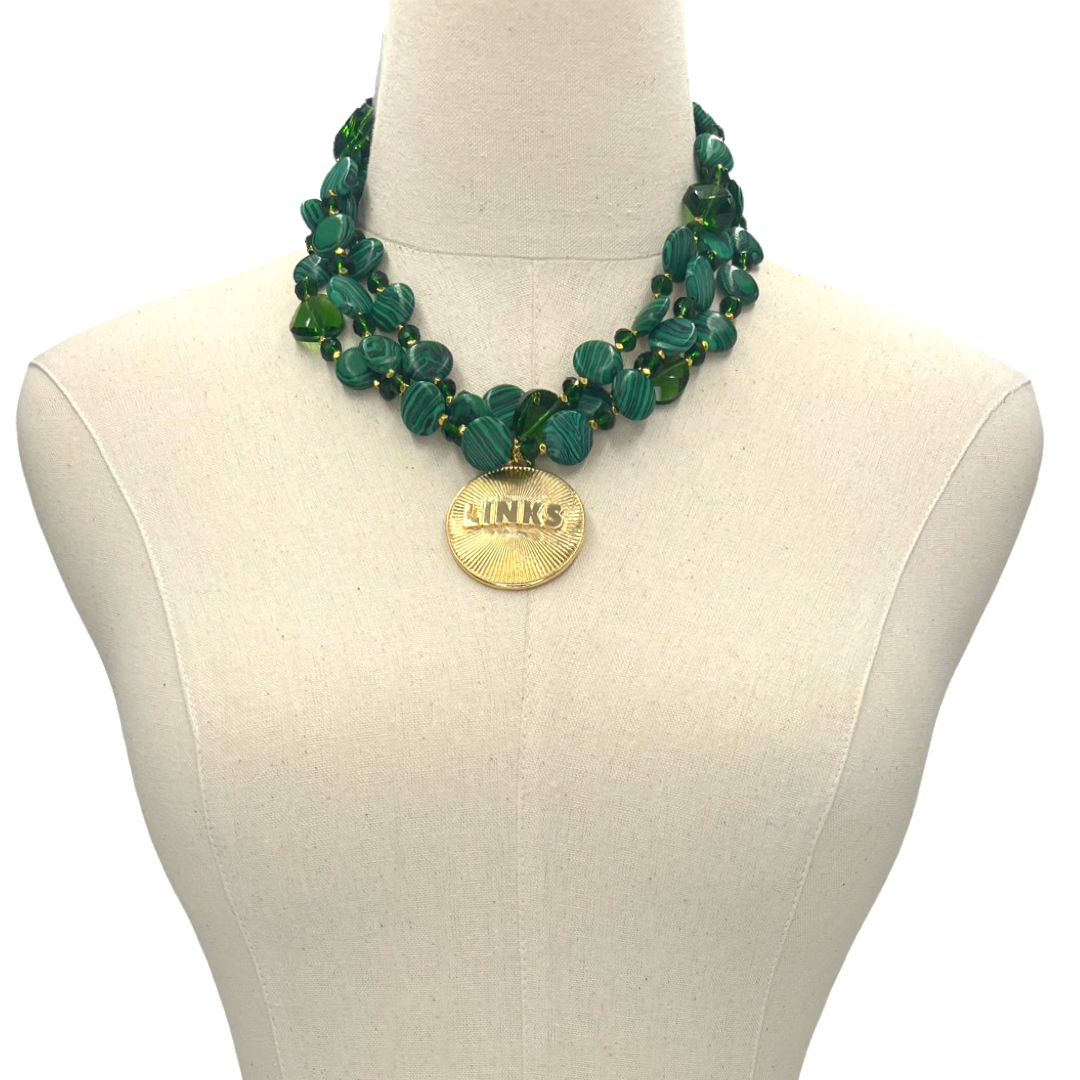 Links Mala Green Necklace LINKS Necklaces Cerese D, Inc.