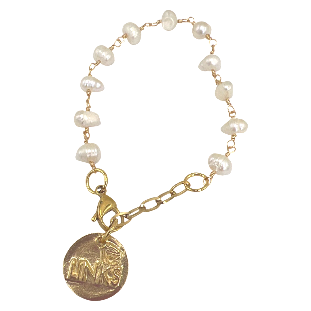 Links Segovia Pearl Bracelet LINKS Bracelets Cerese D, Inc. Gold