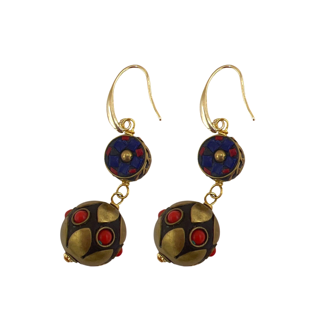 Navy Kickapoo Cavern Earring Earrings Cerese D, Inc.