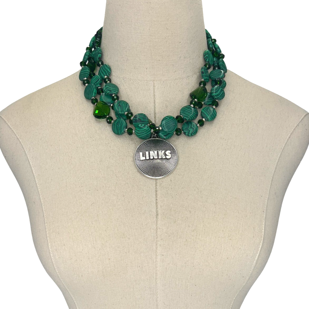 Links Mala Green Necklace LINKS Necklaces Cerese D, Inc.