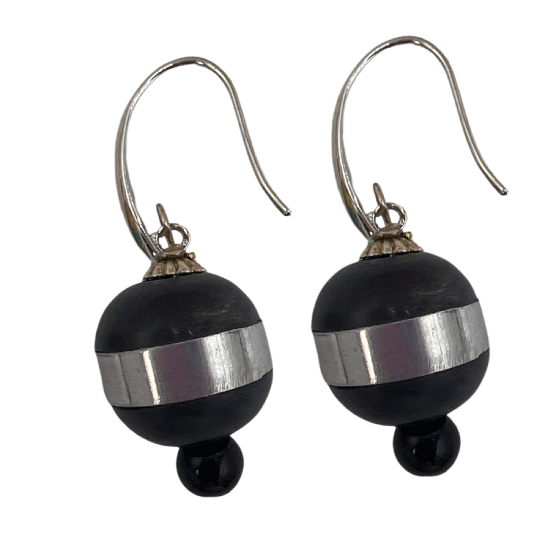 Black Adele Silver Earring Earrings Cerese D, Inc.