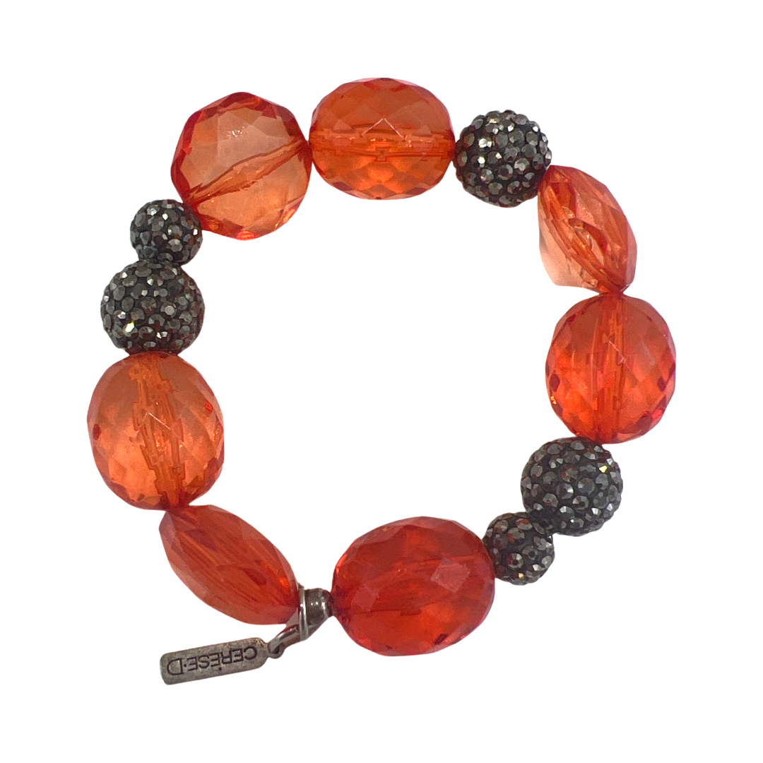 Beverly Red Angola Bracelet Bracelets Cerese D, Inc. Jet