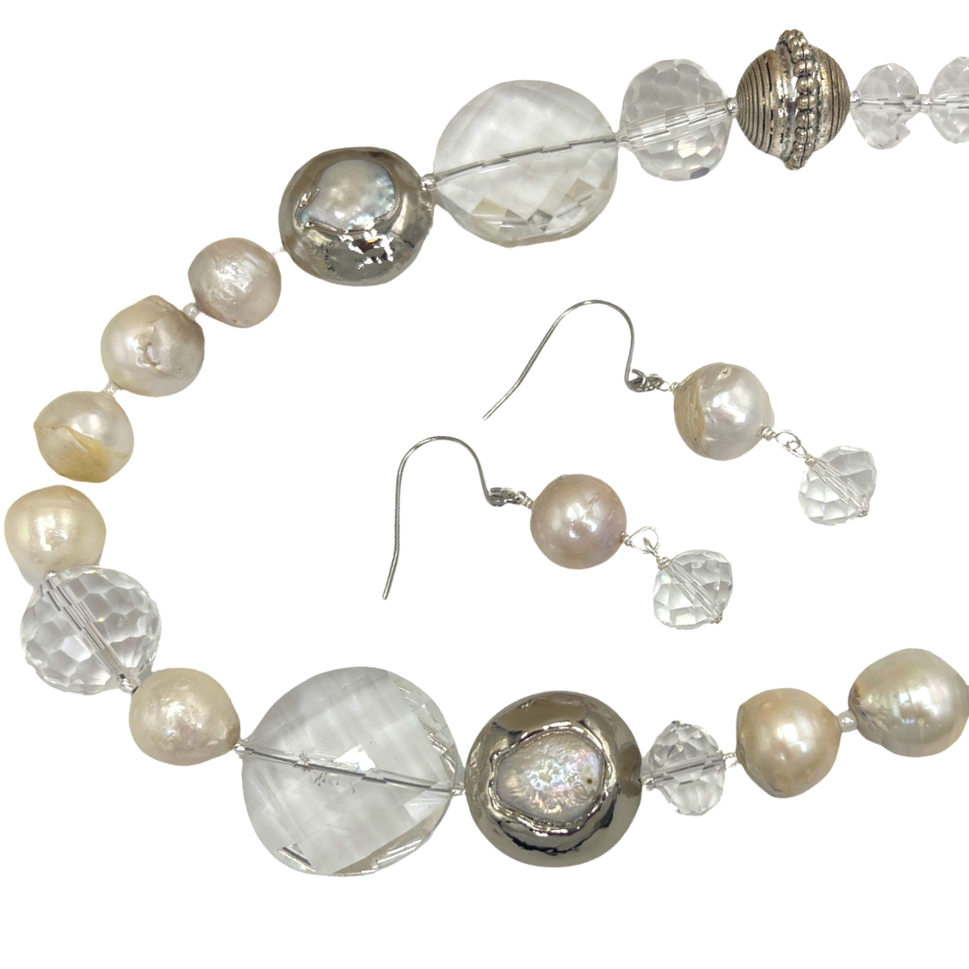 Clear Fresh Stream Necklace Necklaces Cerese D, Inc. Silver