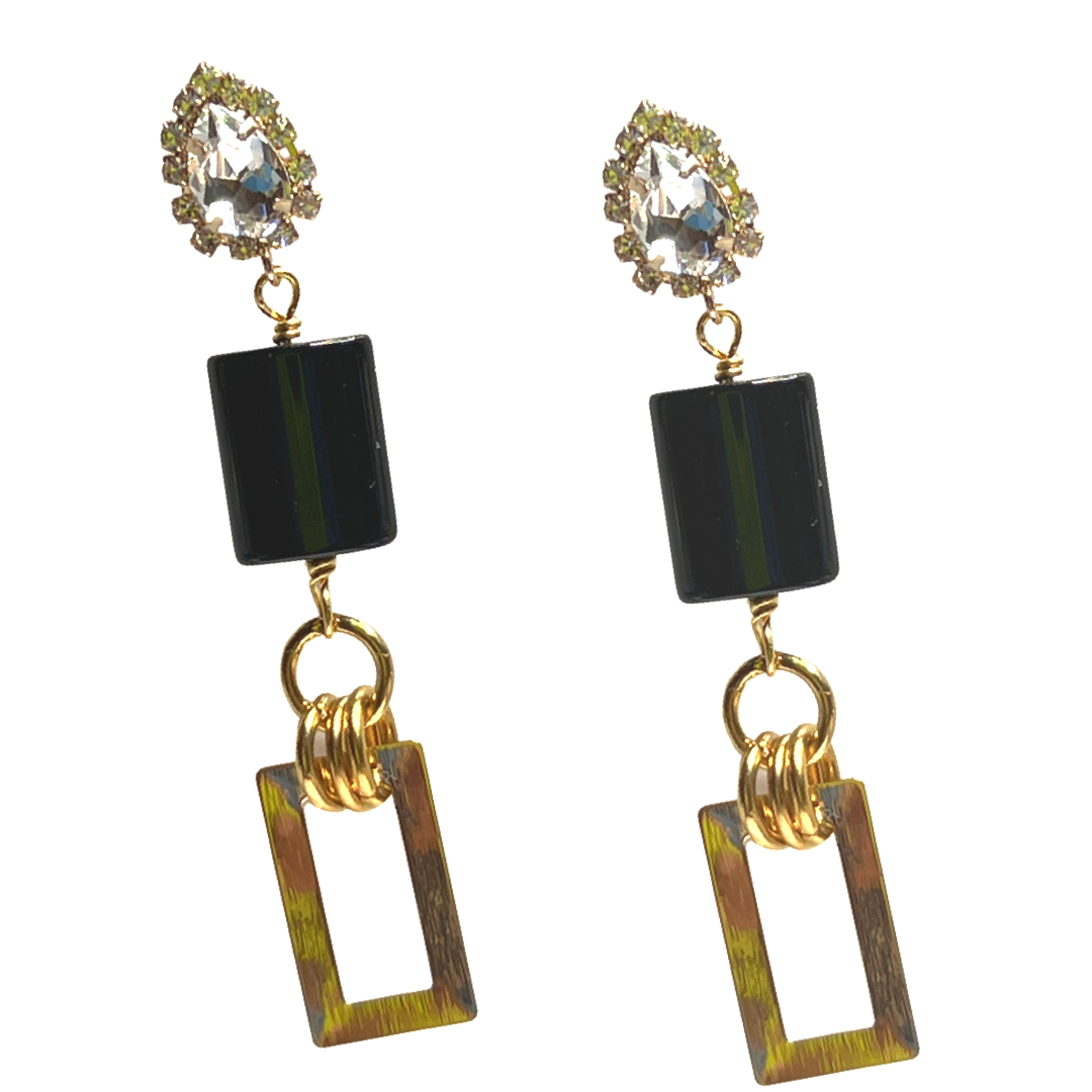 Rich Black Earring Earrings Cerese D, Inc.