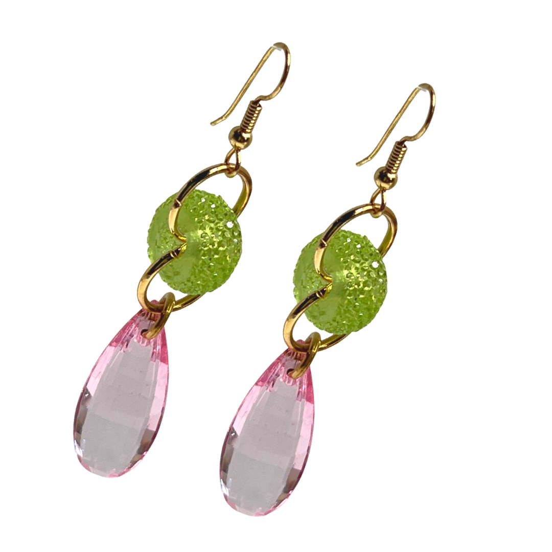 AKA Pink Drop Earring AKA Earrings Cerese D Jewelry Gold