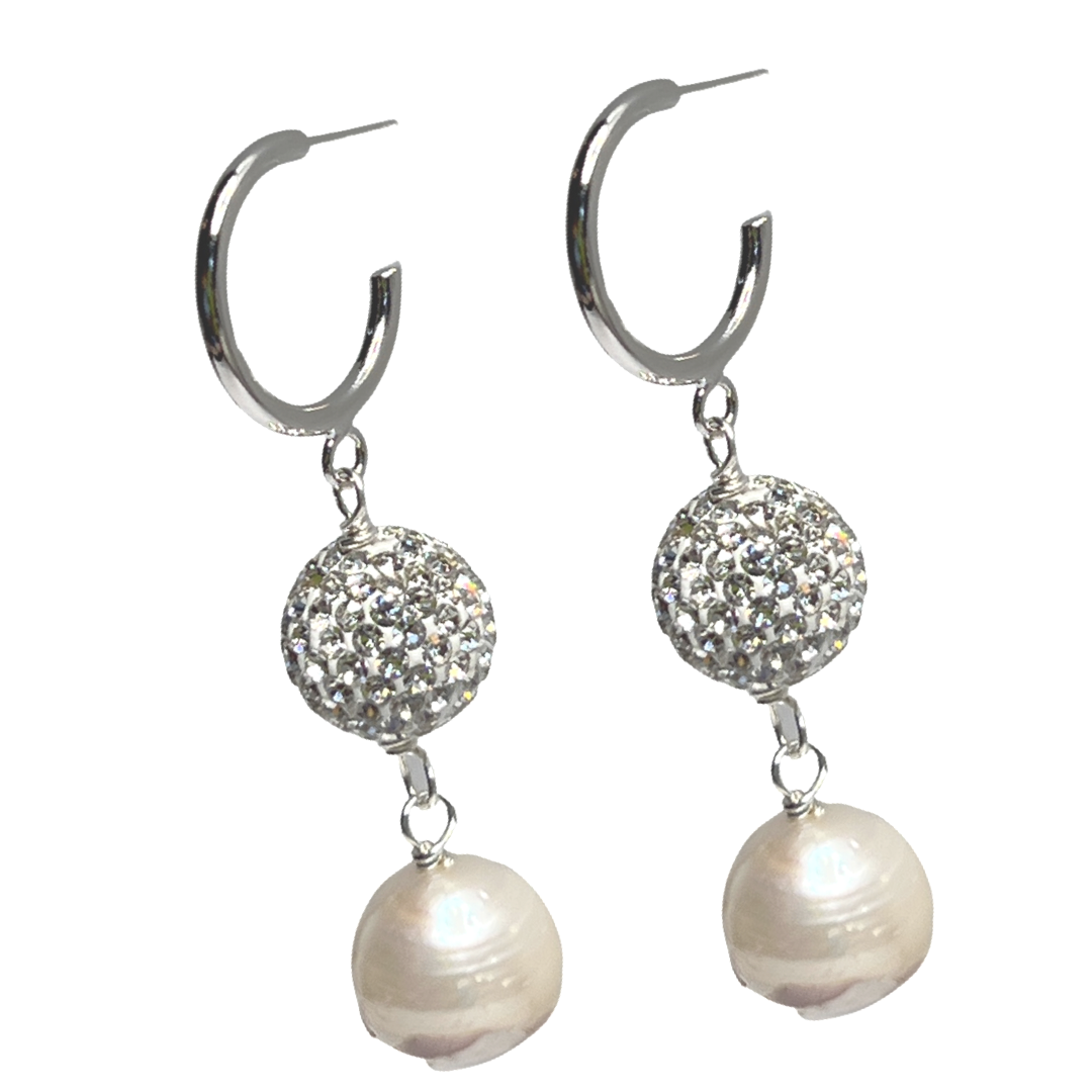 Rich Black Pearl Earring Earrings Cerese D, Inc. Silver