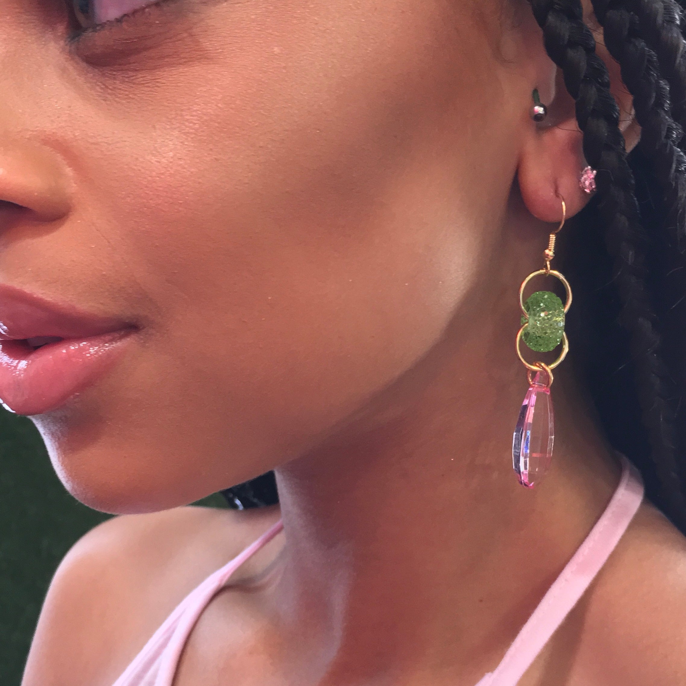 AKA Pink Drop Earring AKA Earrings Cerese D Jewelry