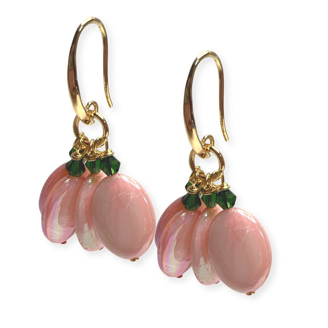 AKA Pink Tea Earring AKA Earrings Cerese D, Inc. Gold