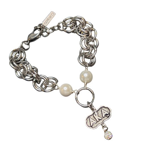 AKA Classic 2 Pearl Bracelet AKA Bracelets Cerese D, Inc. Silver