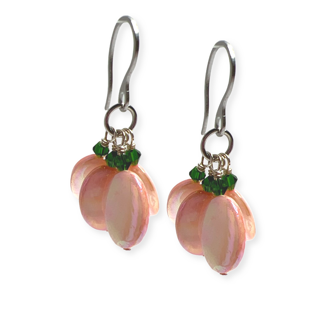 AKA Pink Tea Earring AKA Earrings Cerese D, Inc. Silver