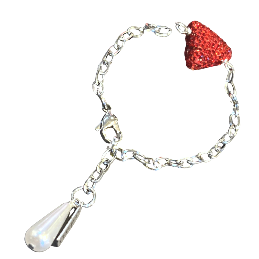 Pyramid Goddess Red Pave Bracelet DELTA Bracelets Cerese D Jewelry Silver
