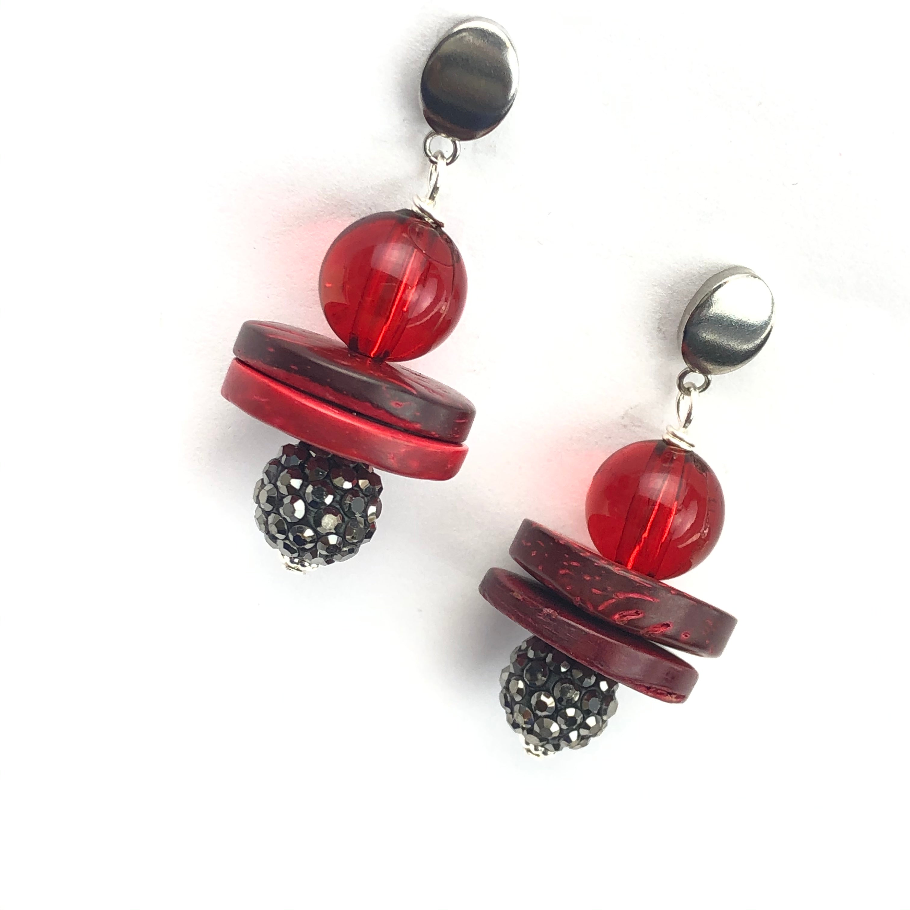 Brick Earrings Delta Earrings Cerese D, Inc. Jet