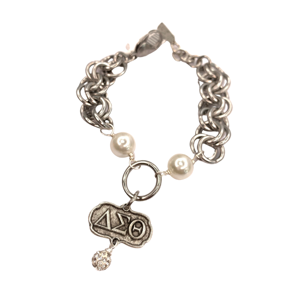 Delta Classic 2 Pearl Bracelet DELTA Bracelets Cerese D, Inc. Silver