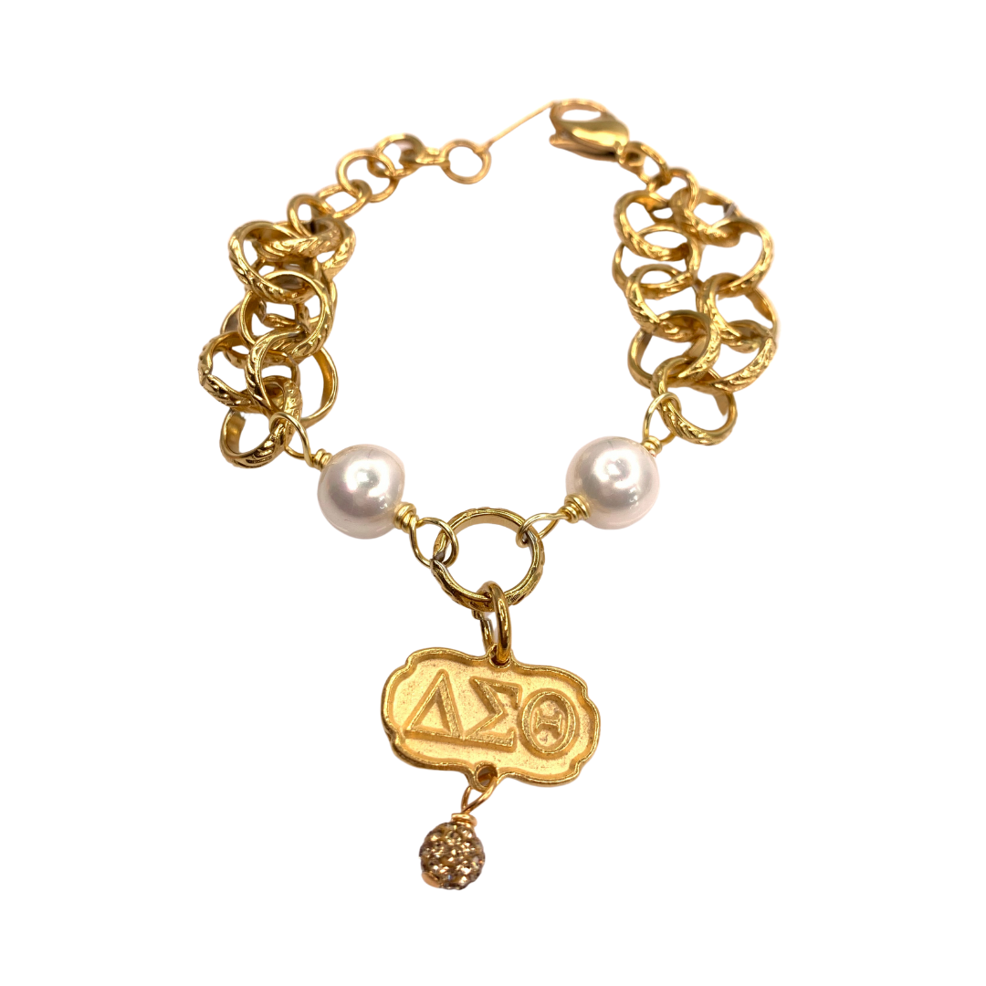 Delta Classic 2 Pearl Bracelet DELTA Bracelets Cerese D, Inc. Gold