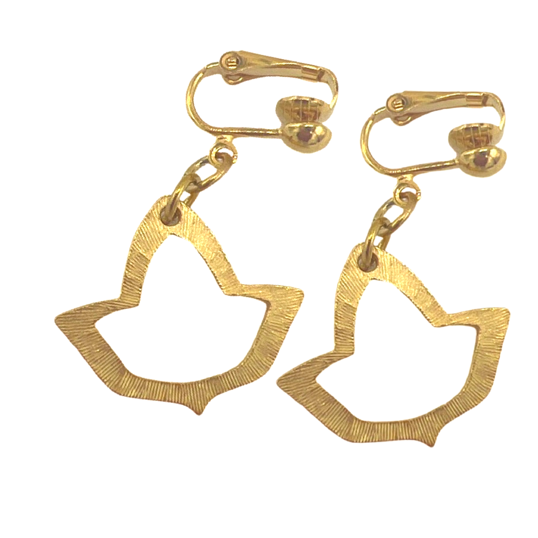 AKA Large Open Ivy Earring AKA Earrings Cerese D, Inc. Gold Clip On