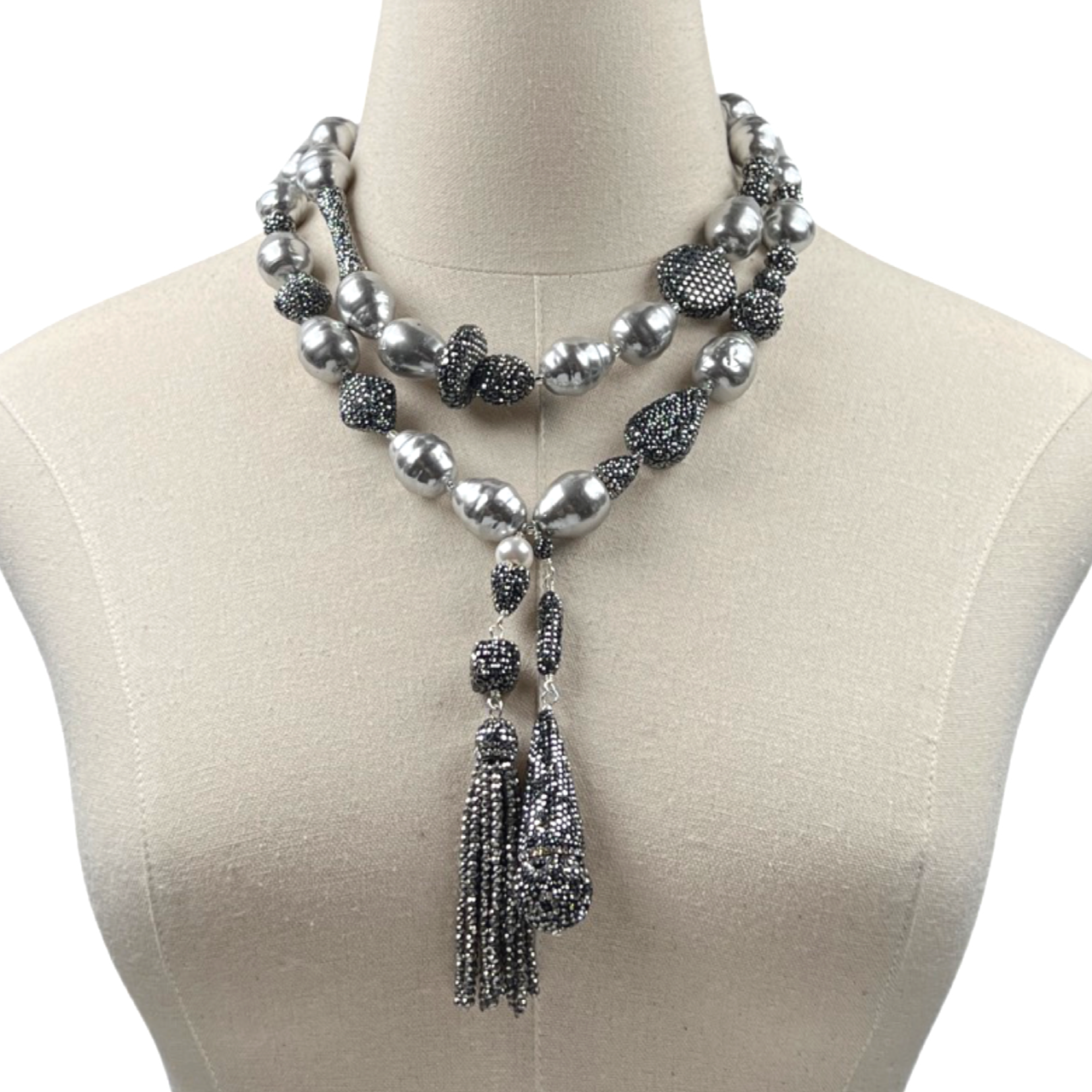 Crumbling Towers Necklace Necklaces Cerese D, Inc. Light Silver