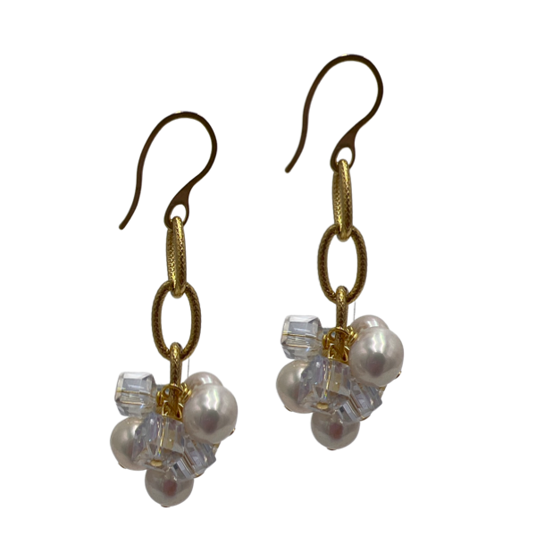 Sublime Beauty Earrings Earrings Cerese D, Inc. Clear Gold
